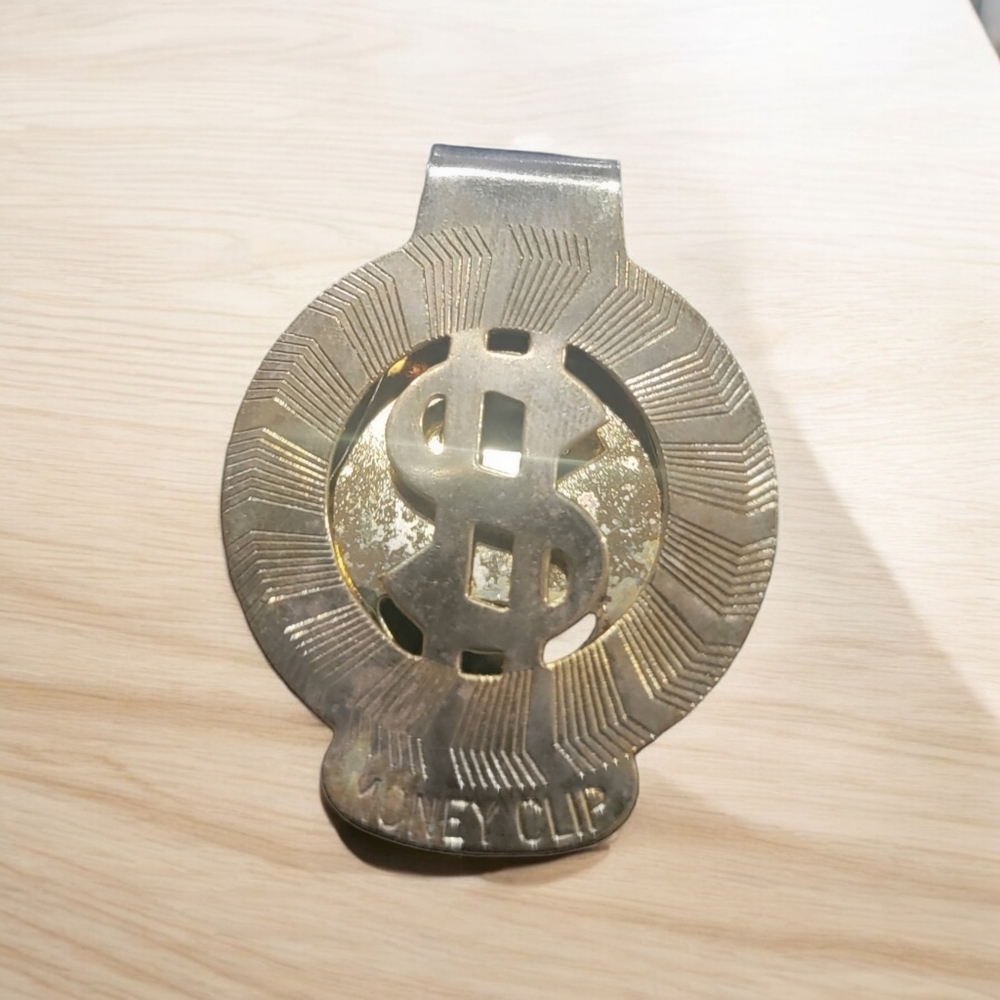 Gold Pkated Dollar Sign Money Clip